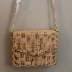 Crossbody wicker purse